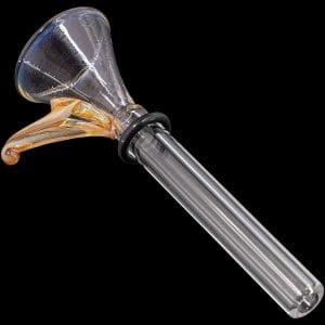 9mm Funnel Slide Bowl with Handle for Pull-Stem Bongs - Amber