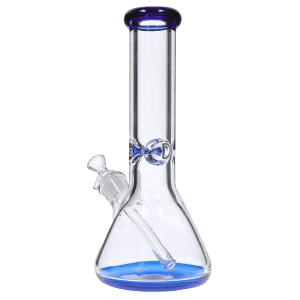 DHC 9mm Big Base Beaker w/ Color Accents Water Pipe - 12 in. - Blue