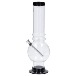 JM Plastics Large Bubble Base with Grip Acrylic Water Pipe - 12 in. - Clear