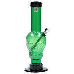 JM Plastics Skull Base with Carb Hole Acrylic Bong - 9 in. - Dark Green