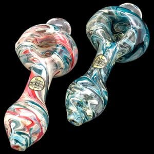 "Primordial Ooze" Glass Spoon Pipe - Green Hues