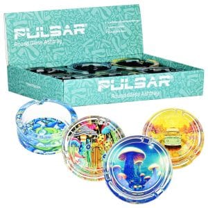 Pulsar Design Series Round Glass Ashtray - 3.4"" / 6ct