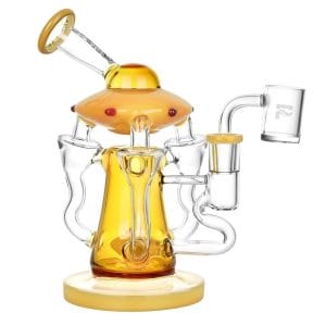 Pulsar Friendly Visitors Recycler Dab Rig - 7.5"/14mm F/Colors Vary - Yellow