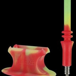 Pulsar RIP Vapor Straw with Stand - Rasta Glow