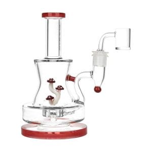Pulsar Shadow Lurking Shrooms Dab Rig | 7.25" | 14mm F - Red