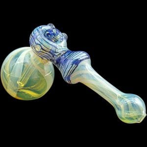 "Raked Hammer" Fumed Hammer Bubbler Pipe (Various Colors) - Cobalt Blue