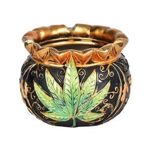 Royal Leaf Cauldron Secret Storage Polyresin Ashtray - 4.5""