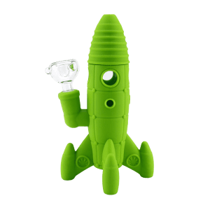 Silicone and Glass Rocket Ship Mini Bong