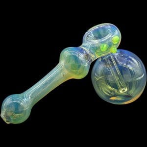 "Silver Hammer" Fumed Hammer Bubbler Pipe (Various Colors) - Green Slime