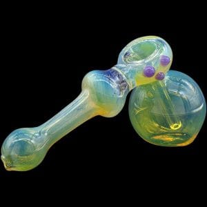 "Silver Hammer" Fumed Hammer Bubbler Pipe (Various Colors) - Purple Slime
