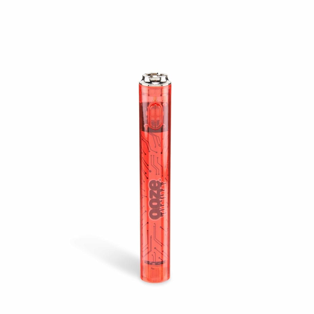 Slim Clear Series Transparent 510 Vape Battery - Ruby Red