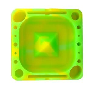 Square Tap Tray - Pulsar Tap Tray - Green and Yellow Swirl