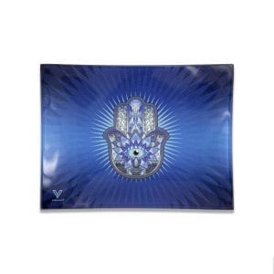 V-Syndicate Glass Rolling Trays - Small / Hamsa Blue
