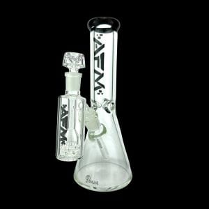 AFM Glass Candy Cane 9mm Glass Beaker Bong Set