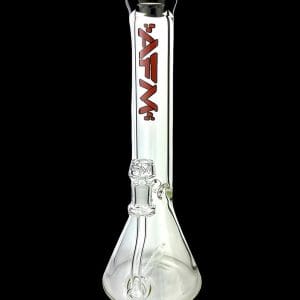 AFM Glass Inline Perc Colored Lip 9mm Glass Beaker Bong