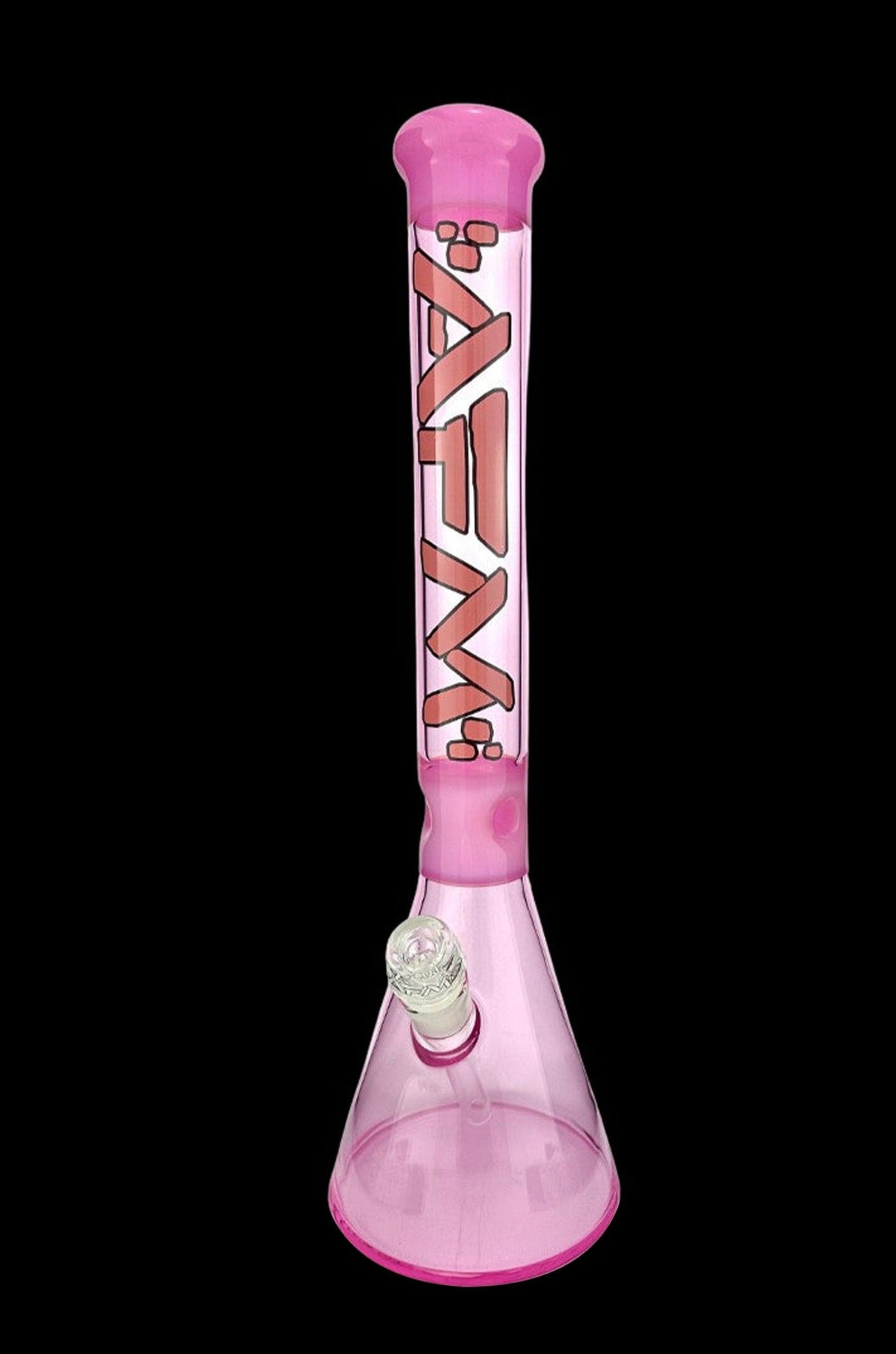 AFM Glass Pulsar Double Pink Glass Beaker Bong