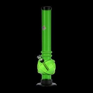 Acrylic Straight Bubble Base Bong with Raised Grips