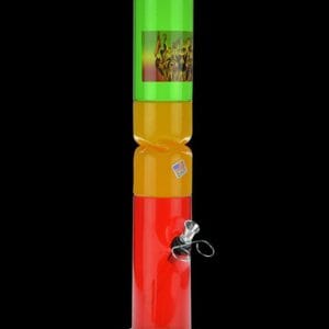 Acrylic Straight Rasta Ice Bong with Twisted Tube