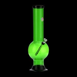 Acrylic Straight Tube Bubble Base Bong with Carb Hole