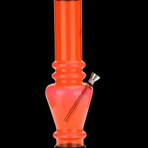 Acrylic Straight Vase Bong with Carb Hole - Orange