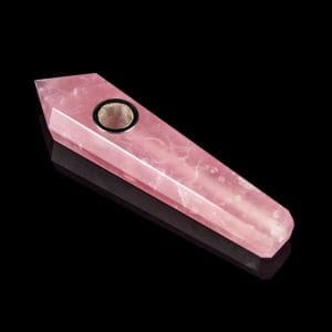 Blunt Babe Trays Rose Quartz Crystal Gemstone Hand Pipe