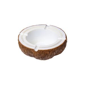Coconut Shaped Polyresin Ashtray - 6""