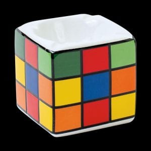 Colorful Puzzle Cube Design Ceramic Ashtray