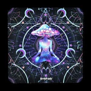 DabPadz Fabric Top Square Dab Mat - Meditating Mushroom