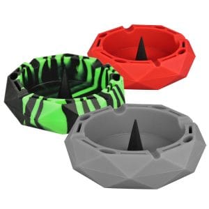 Diamond Colorful Silicone Ashtray - 5"" / Colors Vary