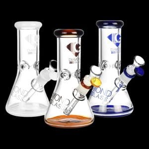 Diamond Glass Gold Hitter Water Pipe
