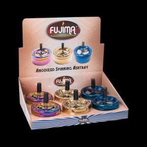 Fujima Anodized Spinning Ashtray - Bulk 6 Pack