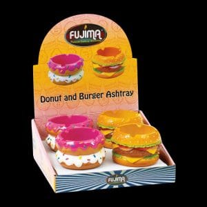Fujima Donut or Burger Polyresin Ashtray - 4 Pack