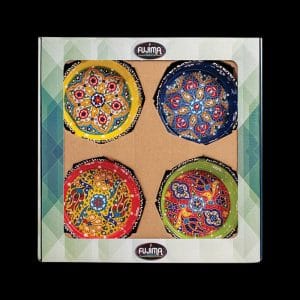 Fujima Handpainted Ceramic Ashtray - 4 Pack