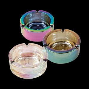Fujima Iridescent Glass Ashtray - Bulk 6 Pack