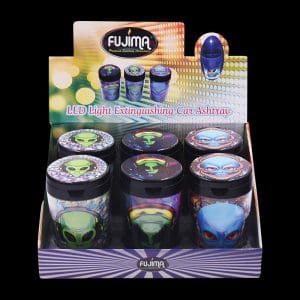 Fujima LED Alien Car Ashtray - 6 Pack