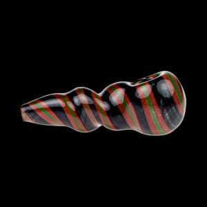 G-Spot Glass Spoon Pipe - Rasta Stripes