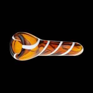 Glass One Hitter Pipe with White Stripes