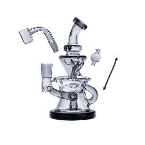 Goody Glass - Miss Swiss Mini Dab Rig Recycler 4-Piece Kit - Smoke