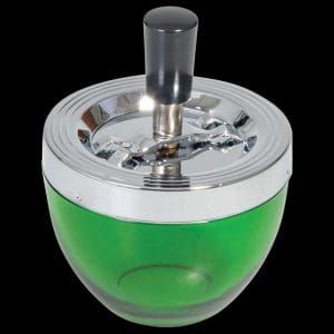 Green Glass Spinner Ashtray