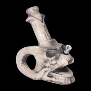 Horned Skull and Candle Ceramic Bong