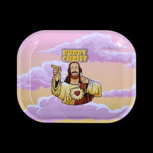 Jay and Silent Bob Buddy Christ Rolling Tray - Heavenly Background