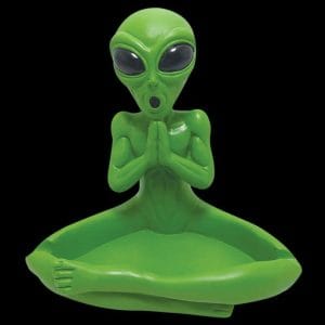 Meditating Alien Polyresin Ashtray