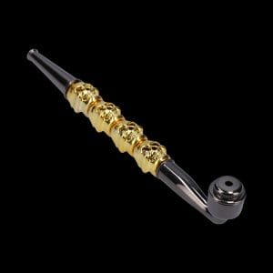 Metal 6.5 Inch Hand Pipe with Skull Stem