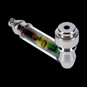 Metal Hand Pipe with Rasta Themed Acrylic Wrap