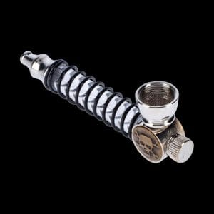 Metal Hand Pipe with Spring Stem and LED Light
