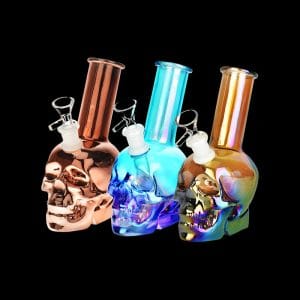 Metallic Sunset Skull Water Pipe