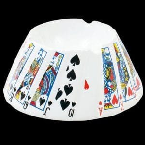 Playing Card Ceramic Round Ashtray
