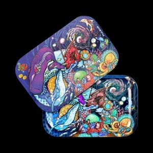 Pulsar Metal Rolling Tray with 3D Lid - Psychedelic Ocean