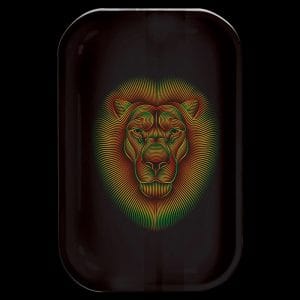 Pulsar ""Psychedelic Rasta Lion"" Metal Rolling Tray