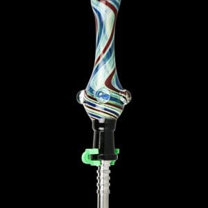 Red Ribbon Zen Swirl Glass Dab Straw Collector